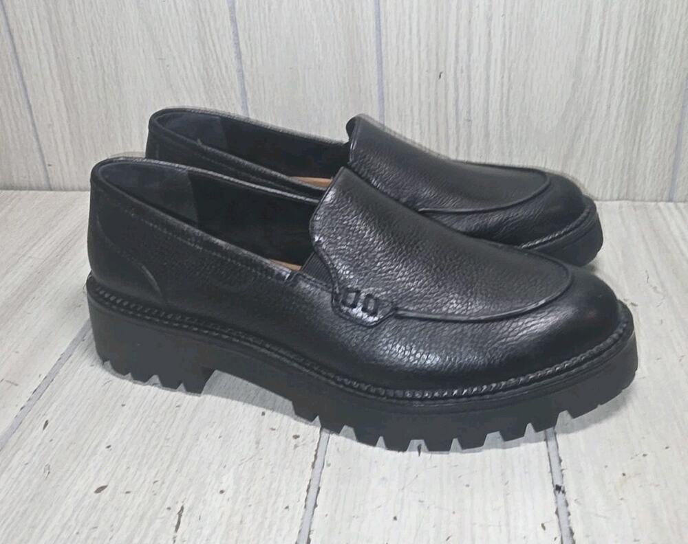 Caslon Millany Black Leather Loafer Preppy Chunky Sole Y2K Style Shoes 9.5